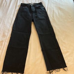 Zara black wide leg high waisted jeans